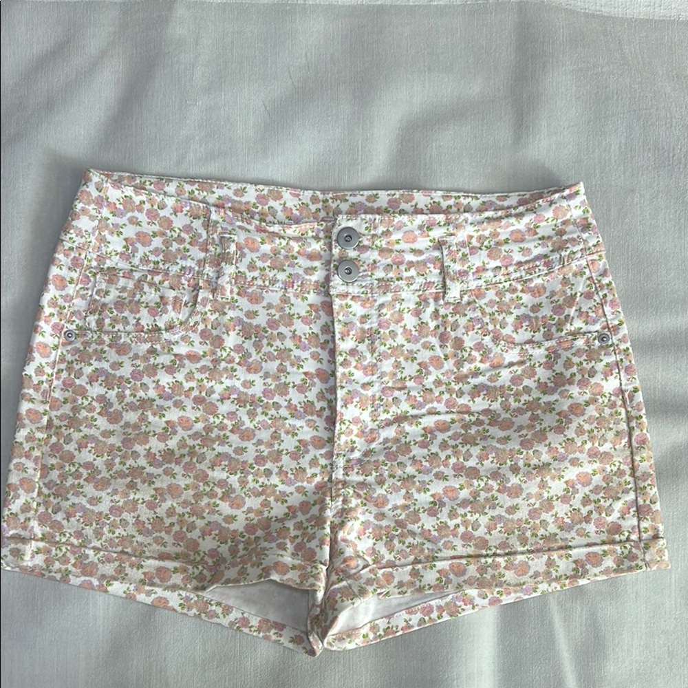 No Boundaries Pink and White High Waist Shorts